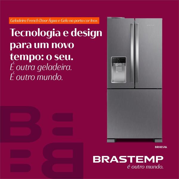 Imagem de Geladeira Frost Free Brastemp French Door 515 litros Inox com Água e Gelo na Porta - BRH85AK