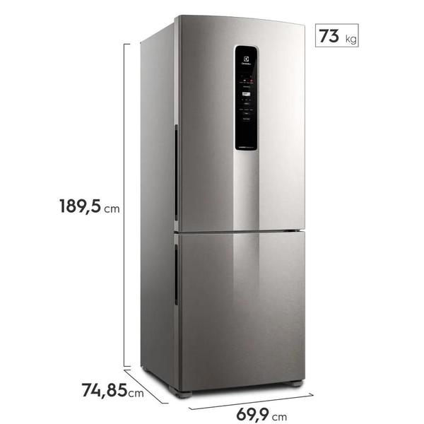 Imagem de Geladeira Frost Free Electrolux Efficient com AutoSense Inverse 490L Inox Look IB7S