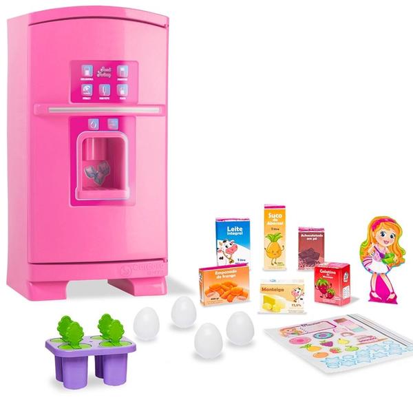 Imagem de Geladeira Mini Geladeirinha Brinquedo Sonho De Menina Com Acessorios