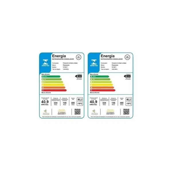 Imagem de Geladeira Panasonic 2 Portas Frost Free 483L NR-BT55 Aço Escovado