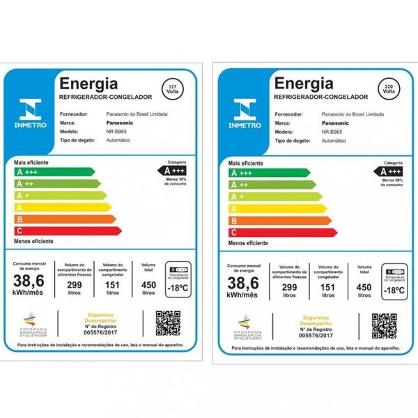 Imagem de Geladeira Panasonic BB65 Frost Free Inverter 450L