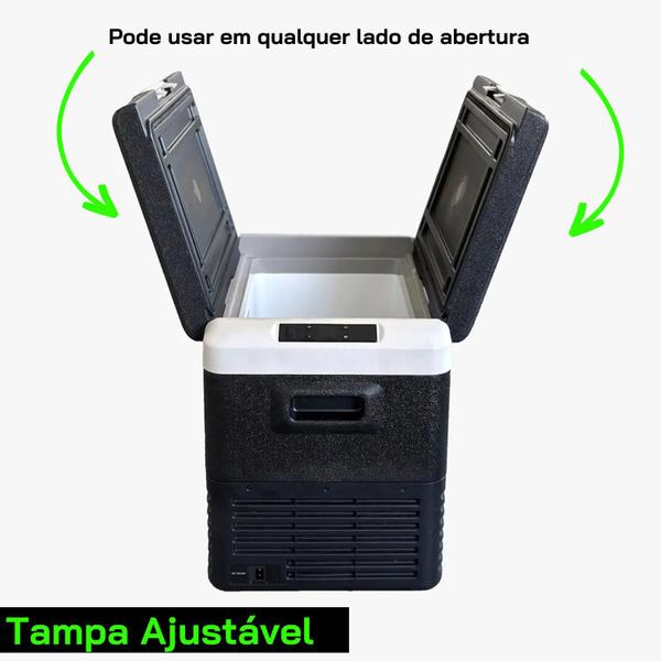 Imagem de Geladeira Portátil Climatizar 50 litros Quadrivolt 12V 24V 110V 220V com Bluetooth e Aplicativo