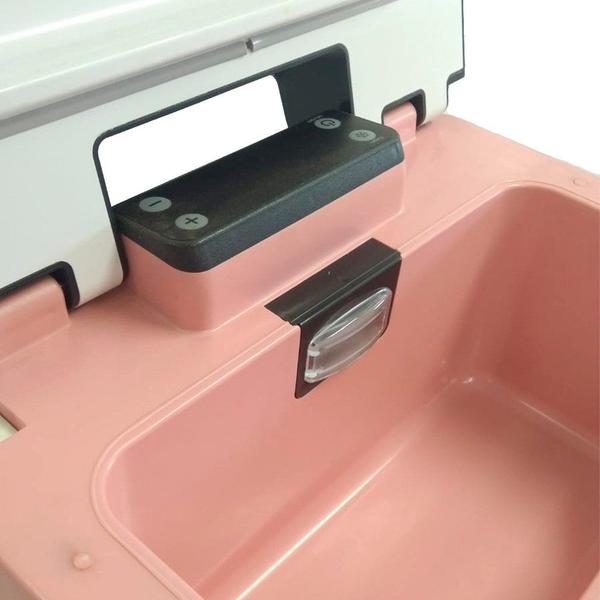 Imagem de Geladeira Portátil P/Camping 31 Litros 12v/24v Resfriar Rosa C/Bluetooth