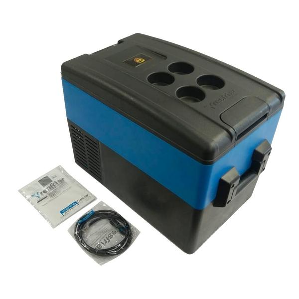 Imagem de Geladeira Portátil P/Camping 31 Litros Quadrivolt 12v/24v/110v/220v Resfriar Azul C/Bluetooth