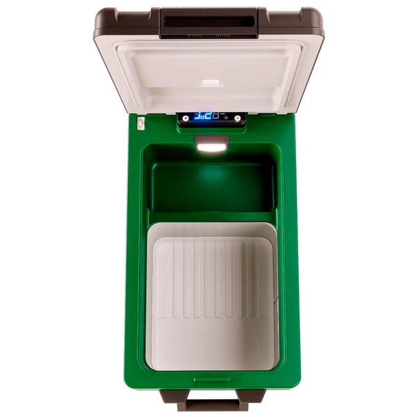 Imagem de Geladeira Portátil P/Camping 31 Litros Quadrivolt 12v/24v/110v/220v Resfriar Verde C/Bluetooth