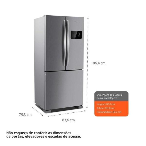 Imagem de Geladeira / Refrigerador Brastemp Inverter Frost Free  BRO85, 554 Litros, Evox