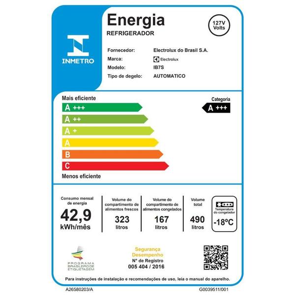 Imagem de Geladeira/Refrigerador Electrolux Frost Free 490L IB7S Inox