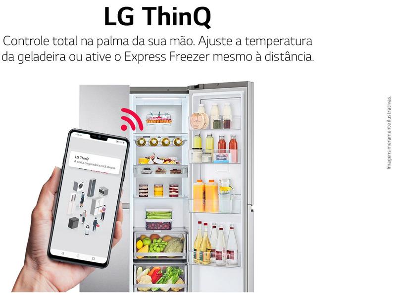 Imagem de Geladeira/Refrigerador LG Frost Free Smart Side by Side 611L com Dispenser de Água GC-L257S