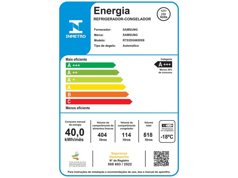 Imagem de Geladeira/Refrigerador Samsung Frost Free Duplex Smart Prata 518L RT53 Bivolt