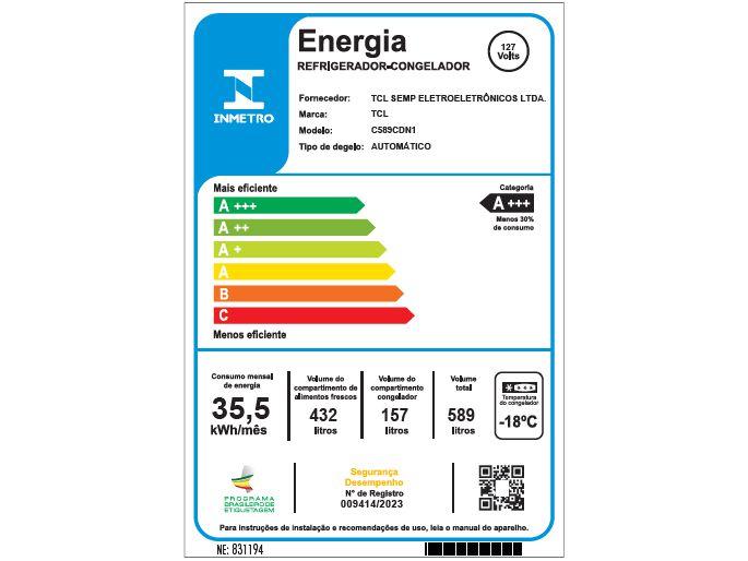 Imagem de Geladeira/Refrigerador TCL Frost Free Inox French Door 589L Multidoor C589CDN1