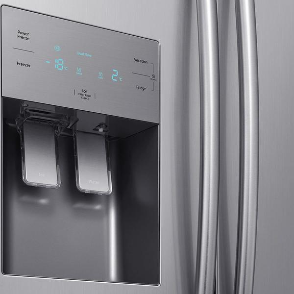 Geladeira Samsung RS50N Frost Free Side by Side com Dispenser de Água e Gelo 501L Inox Look