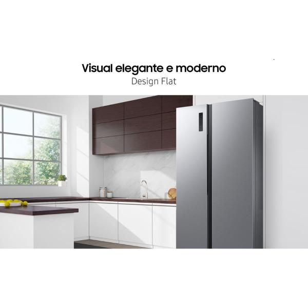 Imagem de Geladeira Samsung Side by Side RS52 490L Inox Look 220V RS52B3000M9/BZ