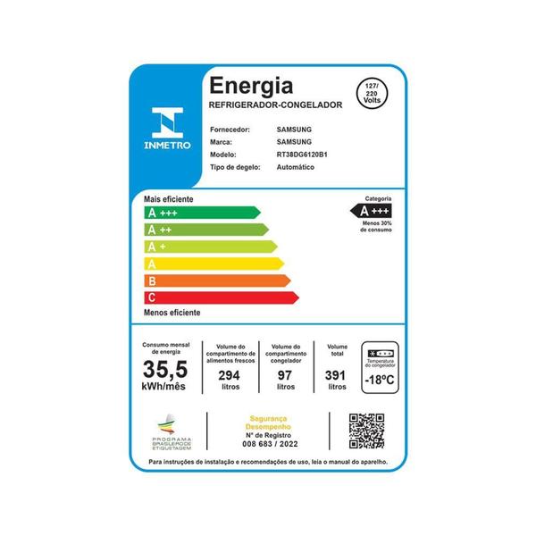 Geladeira Samsung TMF SmartThings 391L Bivolt Imagem de Geladeira Samsung TMF SmartThings 391L Bivolt