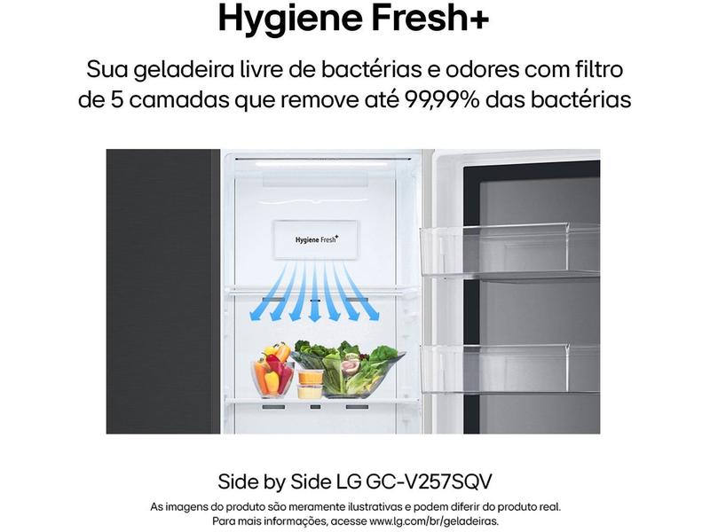 スマート Geladeira Smart LG Frost Free Inverter 647L Side by Side InstaView