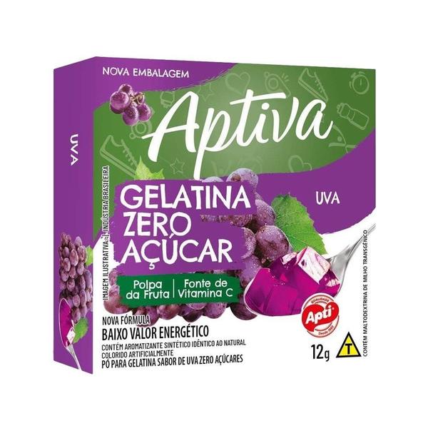 Imagem de Gelatina Apti Zero Uva 12g  - Embalagem com 18 Unidades