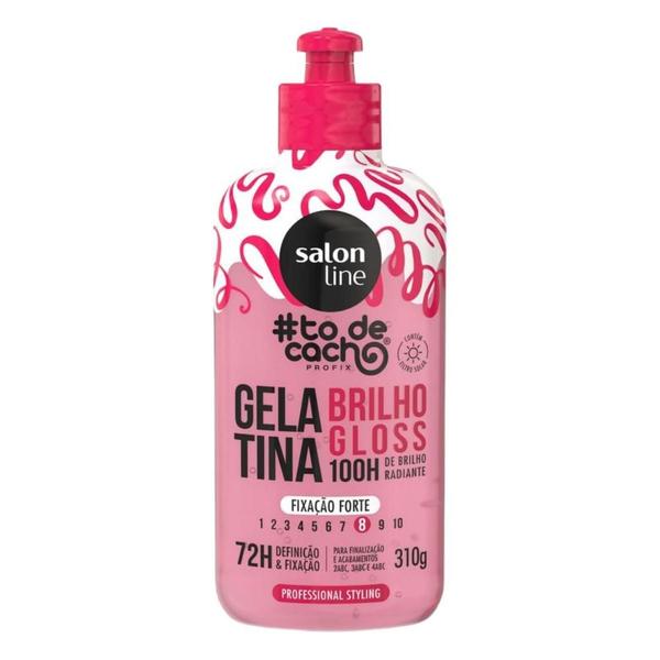 Imagem de Gelatina Brilho Gloss Salon Line todecacho Fixação Forte 310g