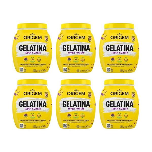 Imagem de Gelatina Capilar Origem 400G Super Fixacao - Kit Com 6Un