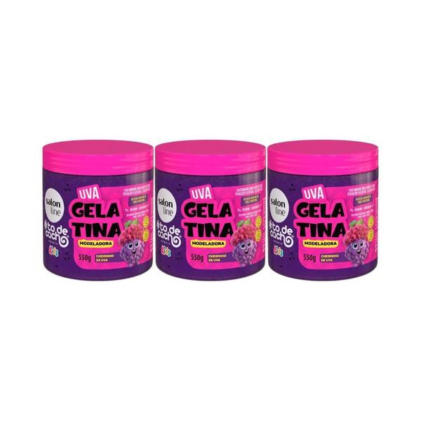 Imagem de Gelatina Capilar Salon Line 550G Todecacho Kids Uva - 3Un