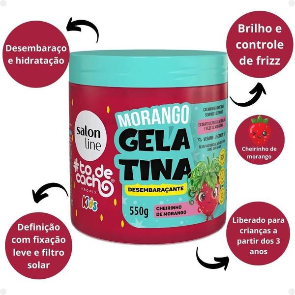 Imagem de Gelatina Desembaraçante Salon Line Kids Morango 550G