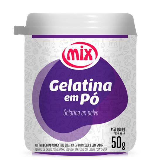 Gelatina Em Po 50g Mix - MIX Ingredientes Imagem de Gelatina Em Po 50g Mix