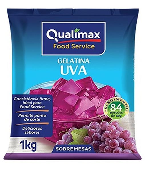 Gelatina em Pó Sabor Uva Qualimax 1kg - Food Service Rende 84 Porçoes Imagem de Gelatina em Pó Sabor Uva Qualimax 1kg - Food Service Rende 84 Porçoes