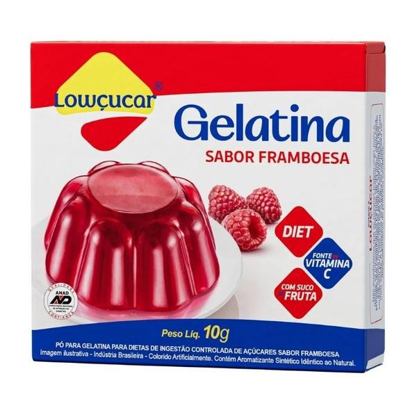 Gelatina Framboesa Zero Açucares Lowçúcar 10g - Lowçucar Imagem de Gelatina Framboesa Zero Açucares Lowçúcar 10g