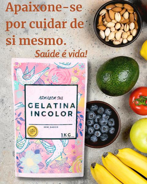 Gelatina Incolor sem Sabor 1Kg - Armazém Sul Imagem de Gelatina Incolor sem Sabor 1Kg