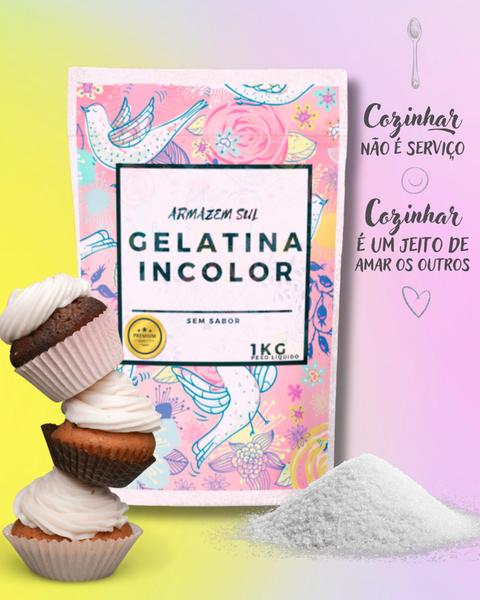 Gelatina Incolor sem Sabor 1Kg - Armazém Sul Imagem de Gelatina Incolor sem Sabor 1Kg