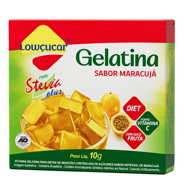 Imagem de Gelatina Lowçucar Plus Com Stevia Sabor Maracuja 10G