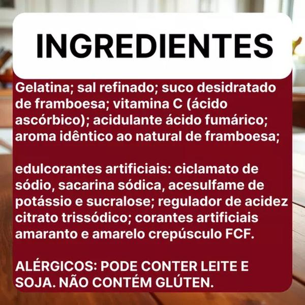Gelatina Lowçucar Sabor Framboesa Refil 200G - Lowcuçar Food Service Imagem de Gelatina Lowçucar Sabor Framboesa Refil 200G