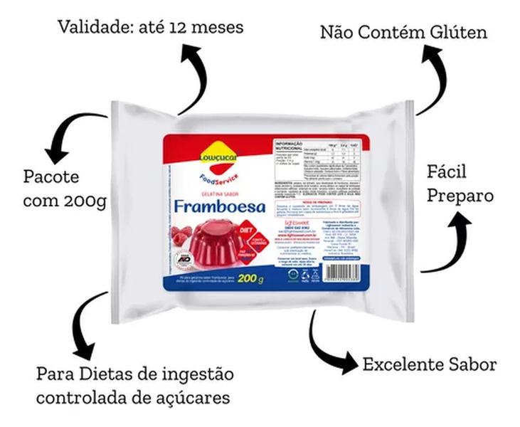 Imagem de Gelatina Lowçucar Sabor Framboesa Refil 200G