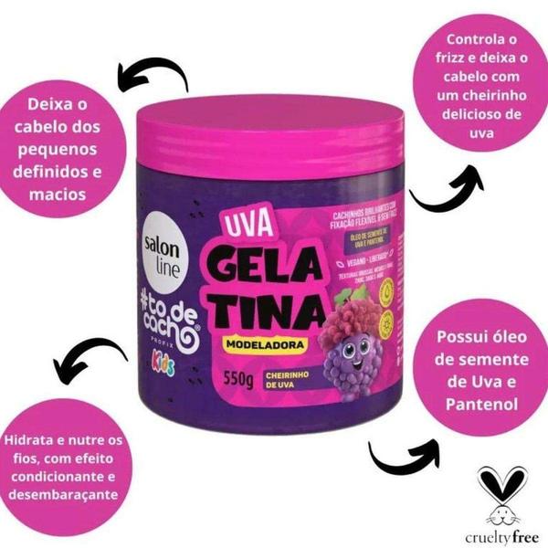 Imagem de Gelatina Modeladora Salon Line Kids To de Cachos Uva 550g