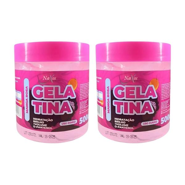 Imagem de Gelatina Naxos 500g Manga Rosa - Kit C/ 2un