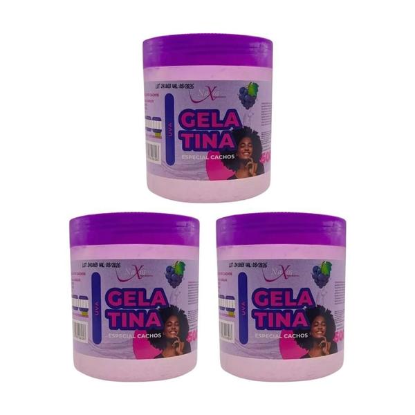 Imagem de Gelatina Naxos 500G Uva - Kit Com 3Un