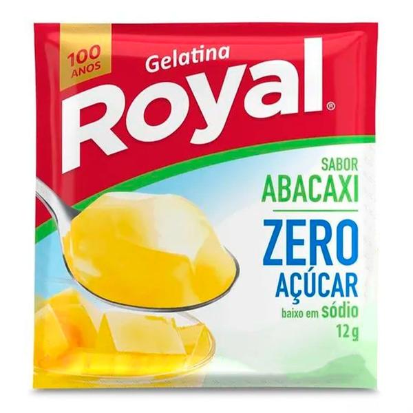 Gelatina Sabor Abacaxi Zero Açúcar Royal 12g Imagem de Gelatina Sabor Abacaxi Zero Açúcar Royal 12g