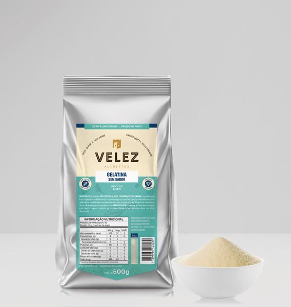 Gelatina sem sabor e incolor VELEZ 500g Imagem de Gelatina sem sabor e incolor VELEZ 500g