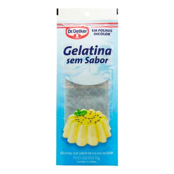 Gelatina Sem Sabor em Folha Dr. Oetker 10g Imagem de Gelatina Sem Sabor em Folha Dr. Oetker 10g