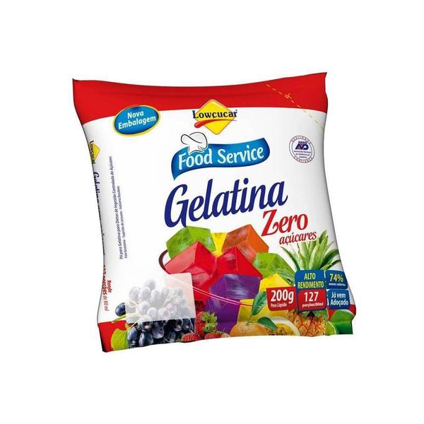 Gelatina Zero Açucar Morango 200G Lowçucar Food Service - Lowcucar Imagem de Gelatina Zero Açucar Morango 200G Lowçucar Food Service