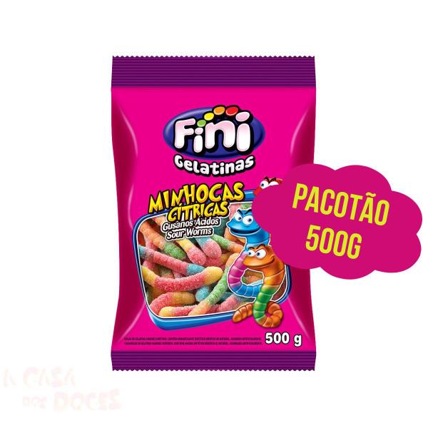 Imagem de Gelatinas Minhocas Cítricas - Fini - Pacote 500g