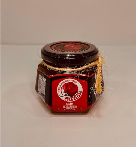 GELEIA DE ABACAXI COM PIMENTA 400g. Rosa Baiana Pimenta Artesanal Gourmet Imagem de GELEIA DE ABACAXI COM PIMENTA 400g. Rosa Baiana Pimenta Artesanal Gourmet