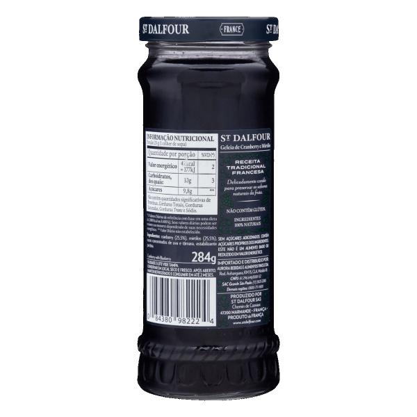 Geleia de Cranberry e Mirtilo Sem Açúcar St. Dalfour 284g Imagem de Geleia de Cranberry e Mirtilo Sem Açúcar St. Dalfour 284g