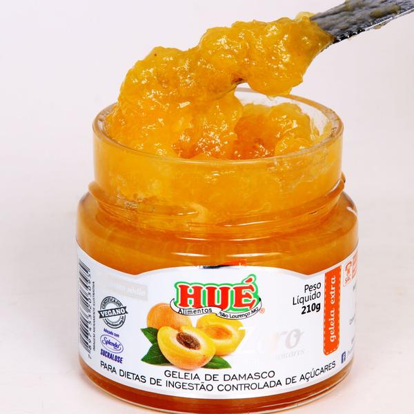 Geleia de Damasco Zero Hué (Sem Adição de Açúcares) Vegano Sem Glúten Sem Lactose 210g Imagem de Geleia de Damasco Zero Hué (Sem Adição de Açúcares) Vegano Sem Glúten Sem Lactose 210g