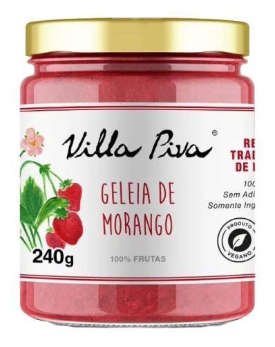 Geleia de Morango 100% Frutas Sem Adição de Açúcar Villa Piva 240g Imagem de Geleia de Morango 100% Frutas Sem Adição de Açúcar Villa Piva 240g