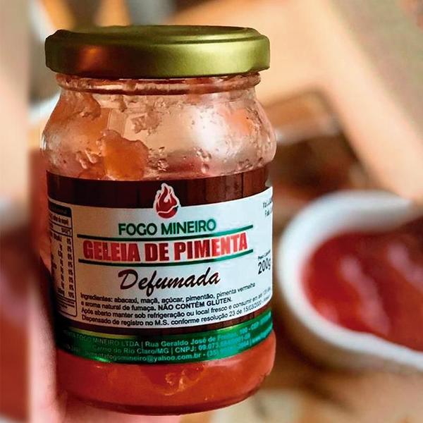 Geleia Pimenta Defumada Agridoce Gourmet 200g - Fogo Mineiro Imagem de Geleia Pimenta Defumada Agridoce Gourmet 200g