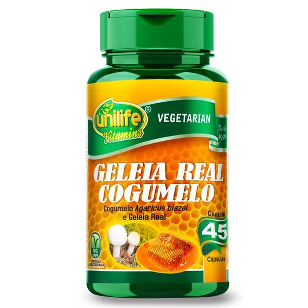 Imagem de GELÉIA REAL C/ AGARICUS  45 Cápsulas 780mg UNILIFE