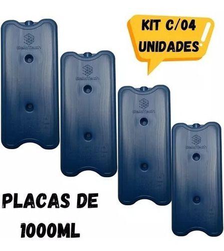 Imagem de Gelo Artificial Rígido Reutilizável 1000ml Kit C/4 Unidades