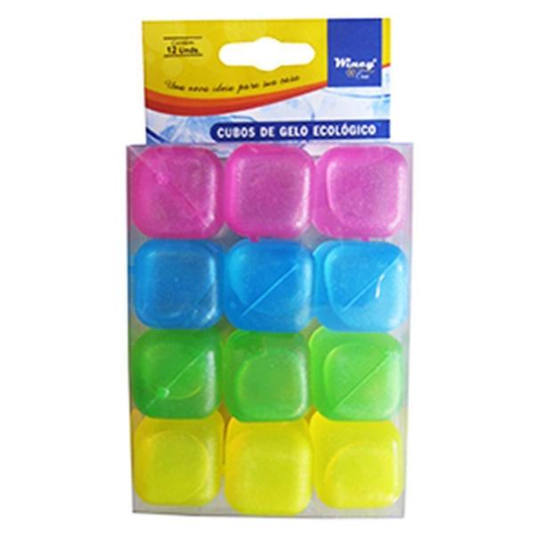 Gelo Ecológico Kit 12 Cubos Artificial Colorido Reutilizável - Wincy Imagem de Gelo Ecológico Kit 12 Cubos Artificial Colorido Reutilizável
