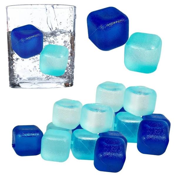 Imagem de Gelo Ecológico Kit Com 12 Cubos Artificial Reutilizável Azul