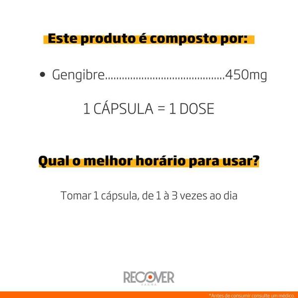 Imagem de Gengibre 450mg - 120 Cápsulas (120 Doses) - Recover Farma