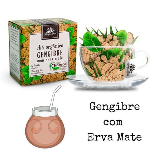 Imagem de Gengibre erva Orgânico com Erva Mate Kampo de Ervas 10 sachês